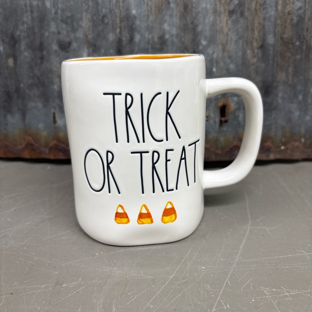 Rae Dunn trick or treat candy corn coffee mug